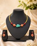 Turquoise & Coral Choker Set