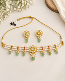 Mint Pearl Blossom Choker