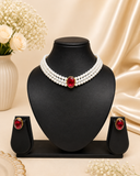 Red Kundan Choker Set