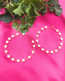 White pearl earrings