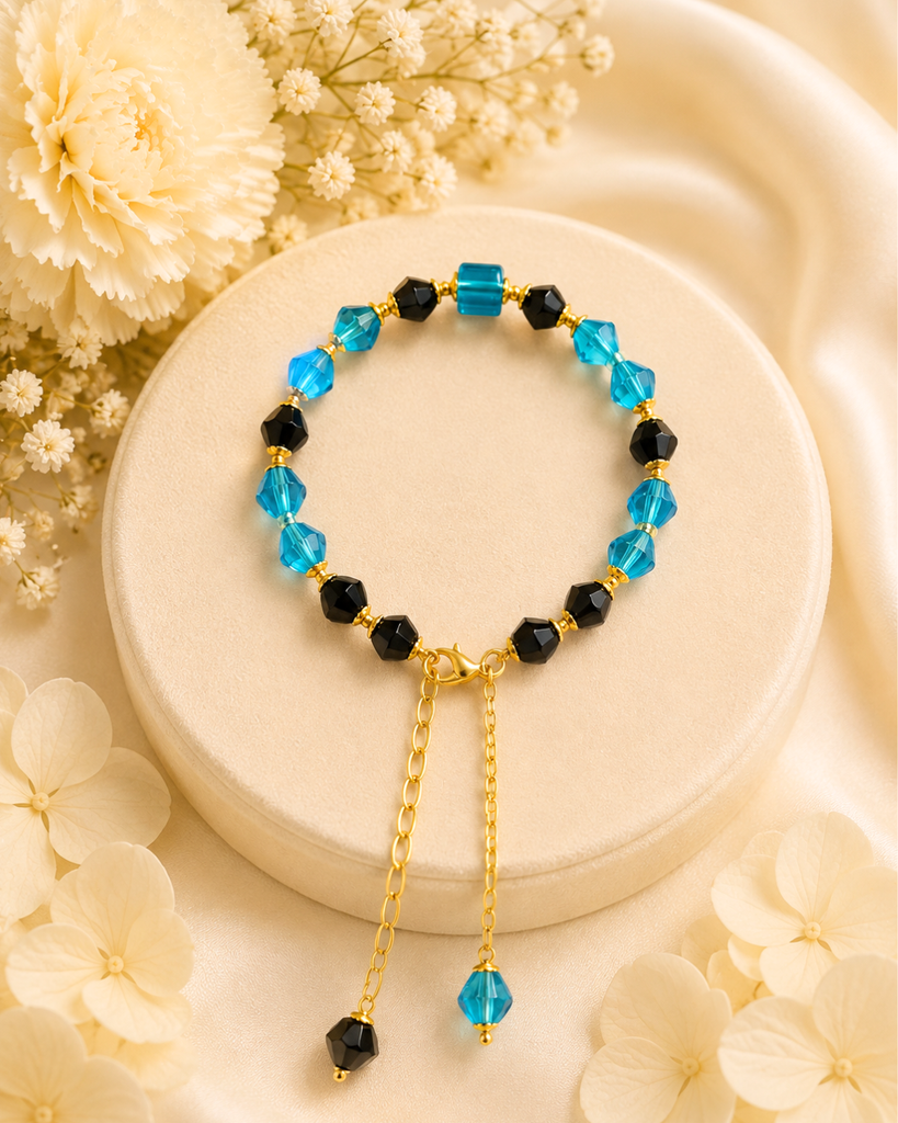 Blue & Black Crystal Bracelet
