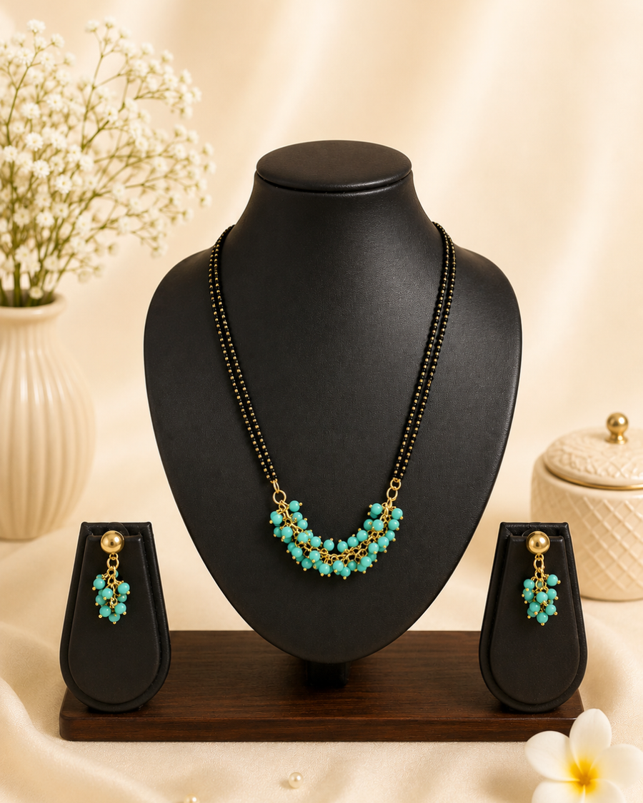 Sea Green Beads Mangalsutra