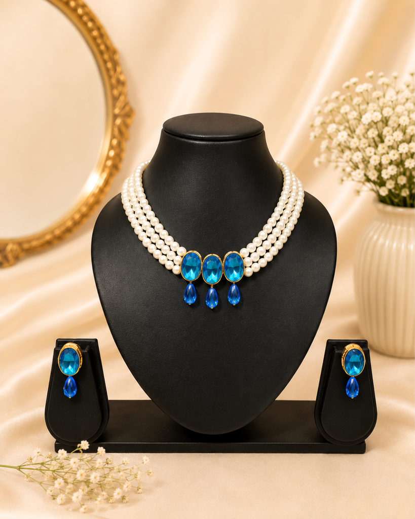 Blue Kundan Choker