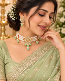 Mint Pearl Blossom Choker