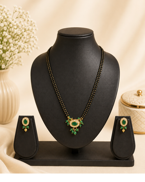 Emerald Green Kundan Mangalsutra