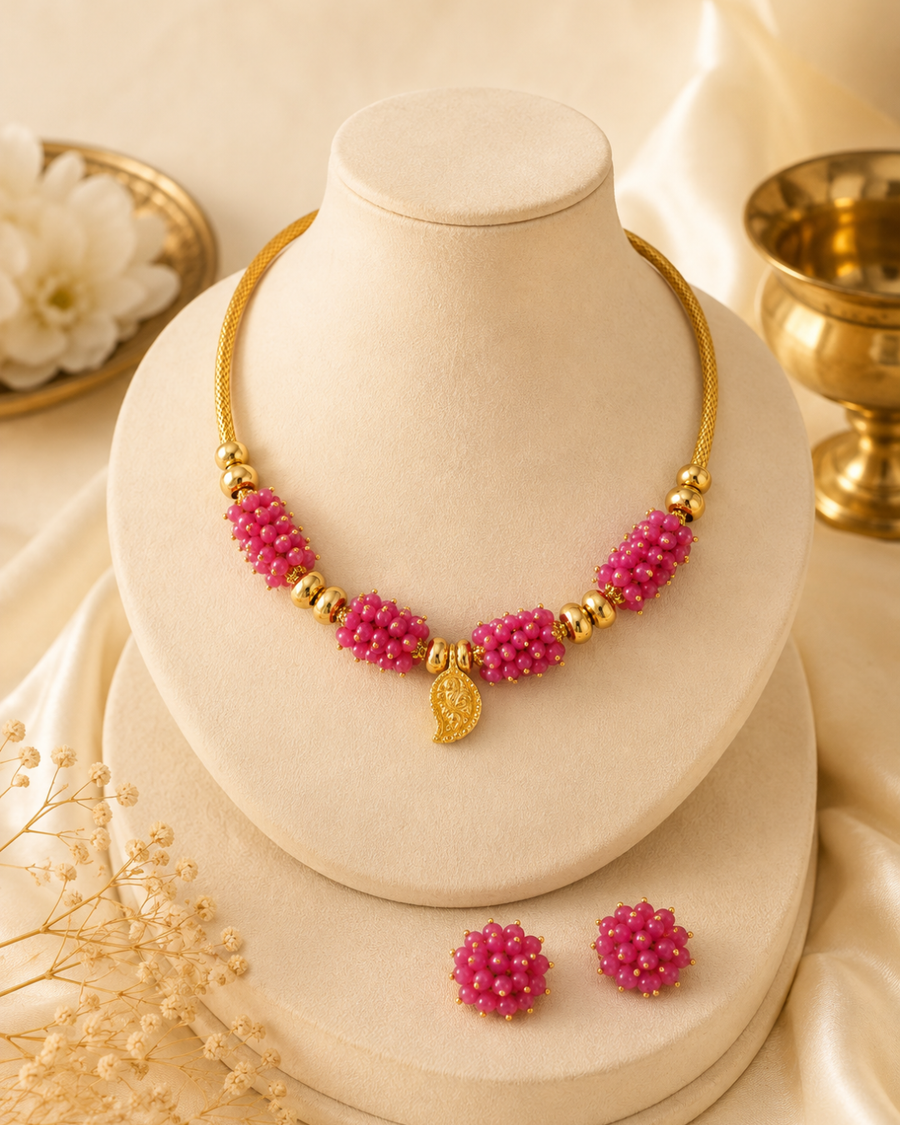 Rani Pink Beaded Choker