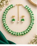 Emerald Pearl Blossom Choker