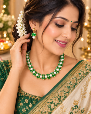 Emerald Pearl Blossom Choker