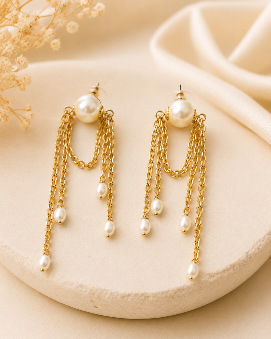 Cream Pearls Earrings