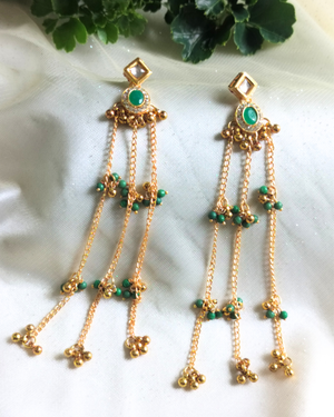 Green kundan  Earring